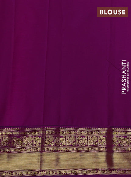 Semi kanchipuram silk saree peach pink and pink with zari woven buttas and zari woven border