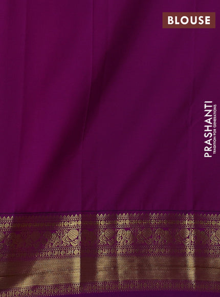 Semi kanchipuram silk saree light green and pink with zari woven buttas and zari woven border