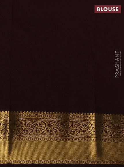 Semi kanchipuram silk saree teal blue and coffee brown with zari woven buttas and zari woven border