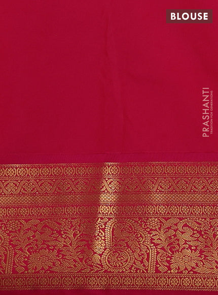 Semi kanchipuram silk saree teal blue and pink with allover zari weaves & buttas and zari woven border