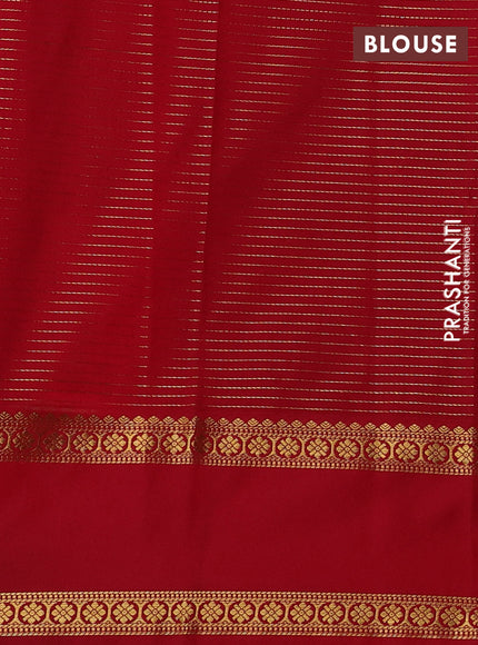 Semi kanchipuram silk saree light green and red with allover zari checks & buttas and rettapet zari woven border
