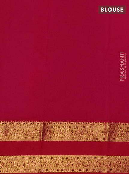 Semi kanchipuram silk saree teal blue and red with zari woven buttas and rettapet zari woven border