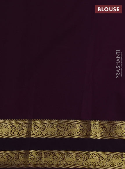 Semi kanchipuram silk saree lime green and purple with zari woven buttas and rettapet zari woven border
