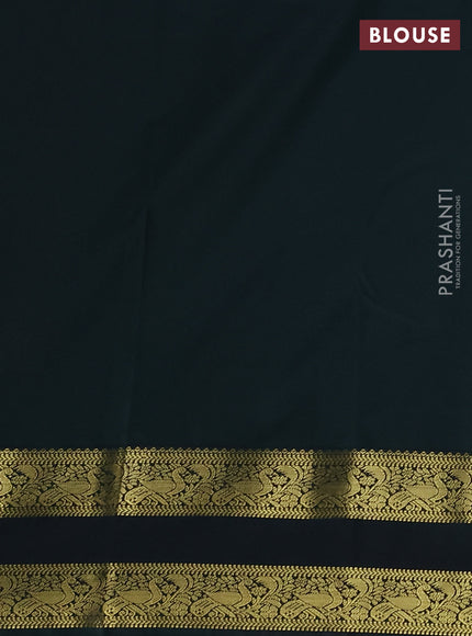 Semi kanchipuram silk saree tomato pink and green with zari woven buttas and temple design rettapet zari woven border
