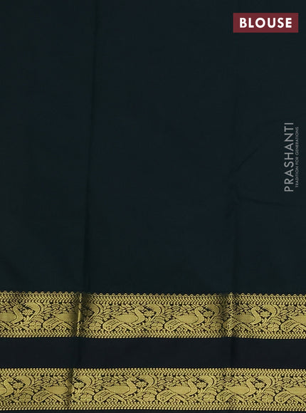 Semi kanchipuram silk saree orange and green with zari woven buttas and rettapet zari woven border