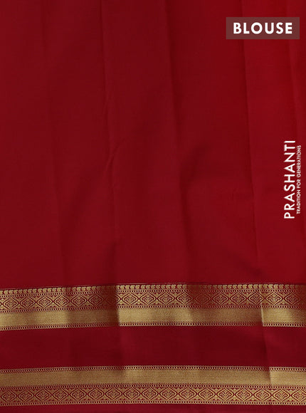 Semi kanchipuram silk saree mustard yellow and maroon with zari woven buttas and rettapet zari woven border
