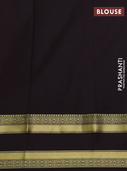Semi kanchipuram silk saree red and black with zari woven buttas and rettapet zari woven border