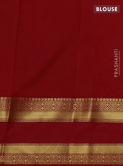 Semi kanchipuram silk saree bottle green and maroon with zari woven buttas and rettapet zari woven border