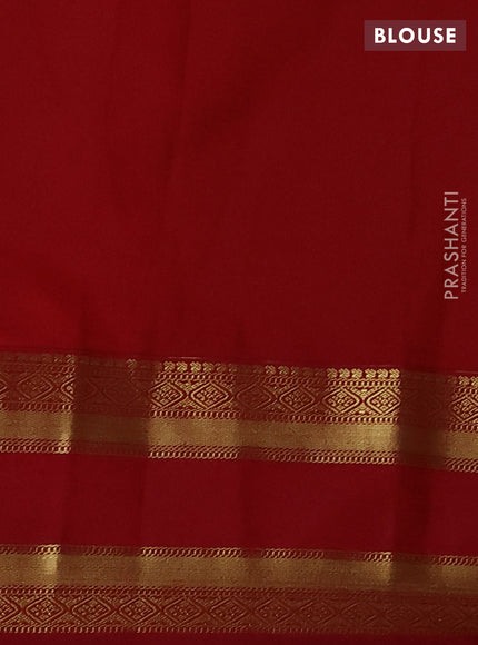 Semi kanchipuram silk saree green and maroon with zari woven buttas and rettapet zari woven border