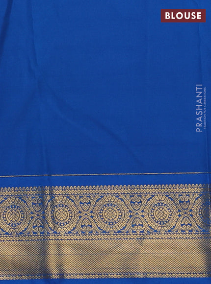 Semi kanchipuram silk saree pastel pink and cs blue with allover zari weaves & buttas and zari woven korvai border