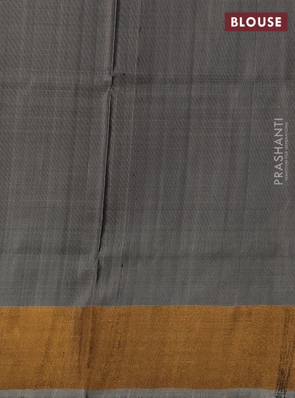 Pure uppada silk saree deep maroon and grey with allover silver & zari woven buttas and long zari woven border