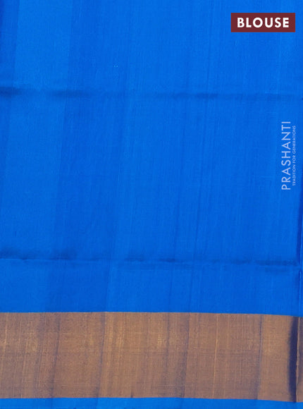 Pure uppada silk saree cs blue with allover silver & zari woven buttas and zari woven border