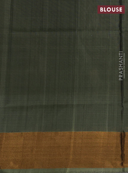 Pure uppada silk saree elephant grey and pastel green with allover silver & zari woven buttas and zari woven border