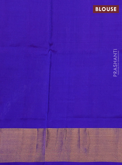 Pure uppada silk saree pink and purple with allover silver & zari woven buttas and long parrot zari woven border
