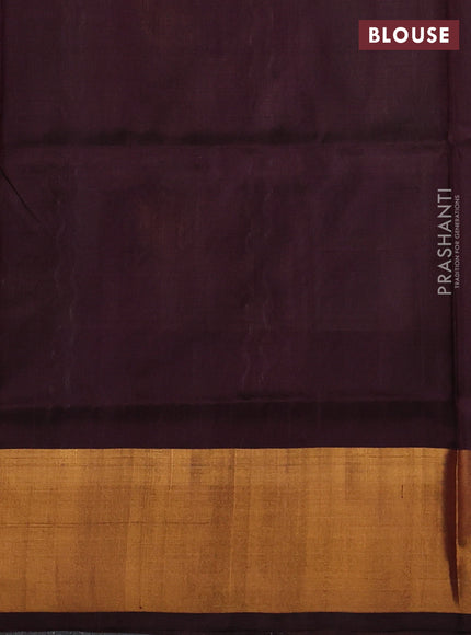 Pure uppada silk saree pastel brown and coffee brown with allover silver weaves & zari woven buttas and long zari woven border