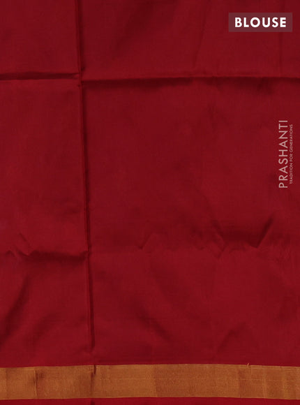 Pure uppada silk saree grey and red with allover silver zari woven buttas and zari woven border
