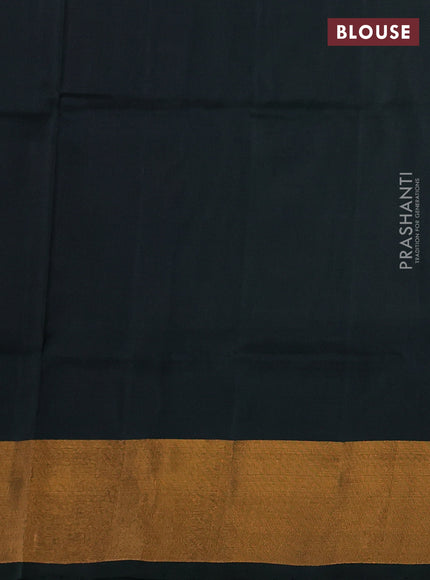 Pure uppada silk saree brown and bottle green with allover silver & zari woven buttas and zari woven border