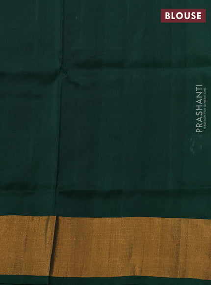 Pure uppada silk saree bottle green with allover silver & zari woven buttas and zari woven border