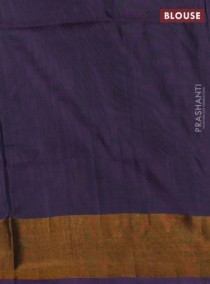 Pure uppada silk saree dual shade of purple with allover silver & zari woven buttas and zari woven border