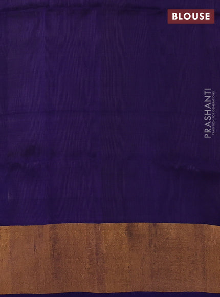 Pure uppada silk saree mauve pink and navy blue with allover silver & zari woven buttas and zari woven border