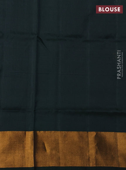 Pure uppada silk saree bottle green with allover silver & zari woven buttas and zari woven border