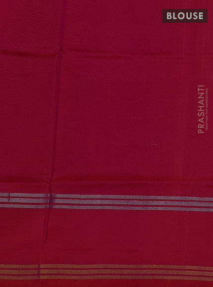 Pure uppada silk saree pink and red with allover silver & zari woven buttas and rettapet zari woven border
