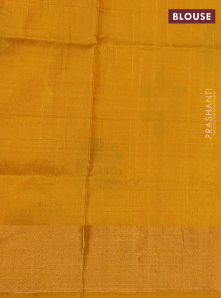 Pure uppada silk saree deep maroon and mustard yellow with allover silver & zari woven buttas and jamdhani weaving pallu