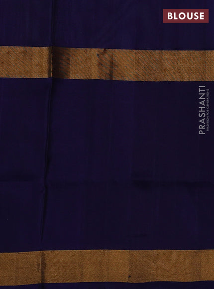 Pure uppada silk saree bluish grey and navy blue with allover silver zari woven buttas and zari woven border