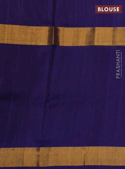 Pure uppada silk saree lavender and navy blue with allover silver zari woven buttas and zari woven border