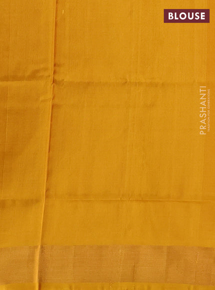 Pure uppada silk saree mustard yellow with allover silver & zari woven buttas and temple zari woven border