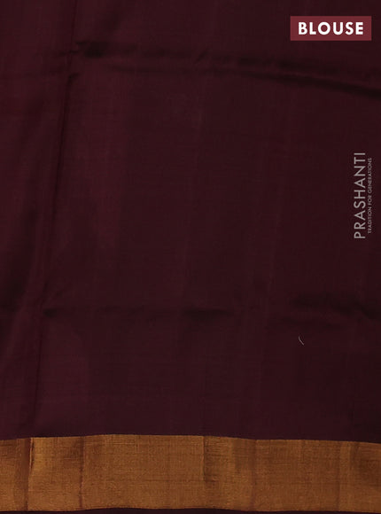 Pure uppada silk saree coffee brown with allover silver & zari woven buttas and temple zari woven border