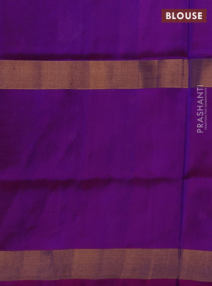 Pure uppada silk saree violet and purple with allover silver zari woven buttas and long zari woven border