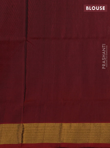 Pure uppada silk saree dark grey and rustic orange with allover silver & zari woven buttas and temple design zari woven border