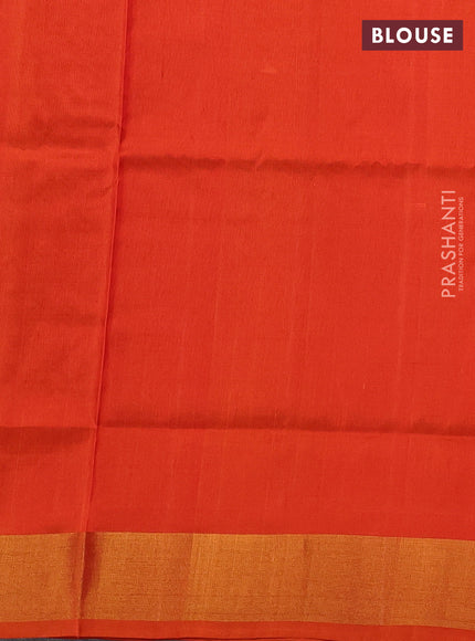 Pure uppada silk saree orange with allover silver & zari woven buttas and zari woven border
