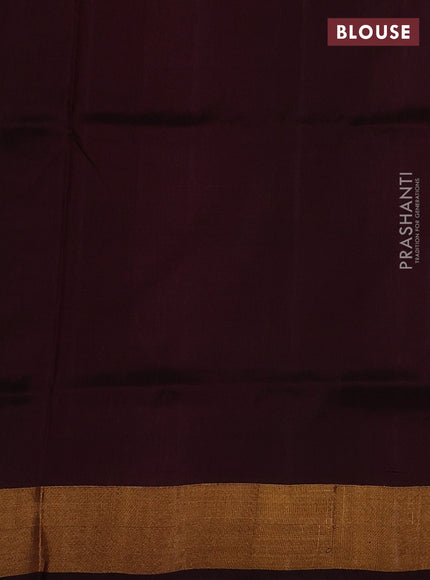 Pure uppada silk saree deep wine with allover silver & zari woven buttas and zari woven border