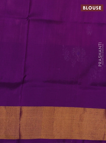 Pure uppada silk saree magenta pink and purple with allover silver & zari woven buttas and zari woven butta border