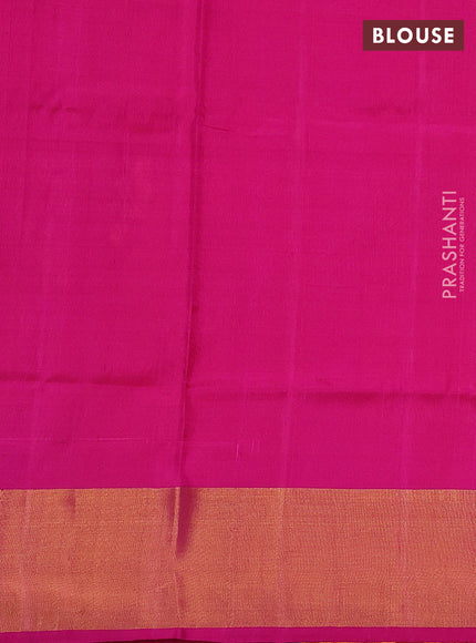 Pure uppada silk saree orange and pink with allover silver & zari woven buttas and zari woven border