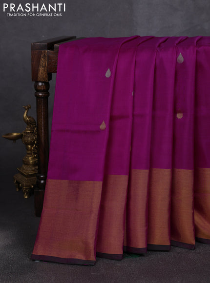 Pure uppada silk saree pink and bottle green with allover silver & zari woven buttas and ikat woven zari border