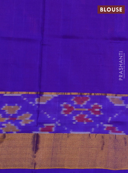 Pure uppada silk saree pink and purple with allover silver & zari woven buttas and ikat woven zari border