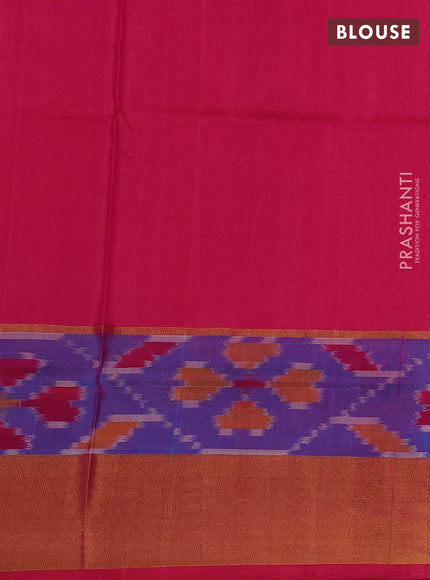 Pure uppada silk saree light pink and pink with allover silver & zari woven buttas and ikat woven zari border