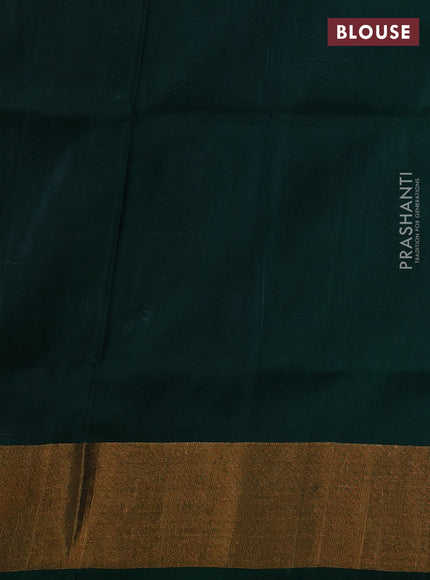 Pure uppada partly silk saree light blue and green with plain body and zari woven border