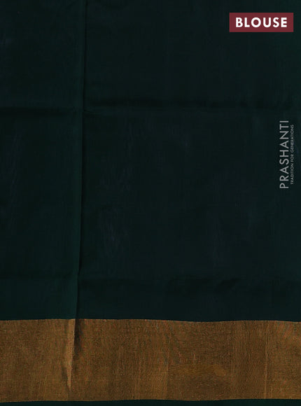 Pure uppada partly silk saree grey and green with plain body and zari woven border