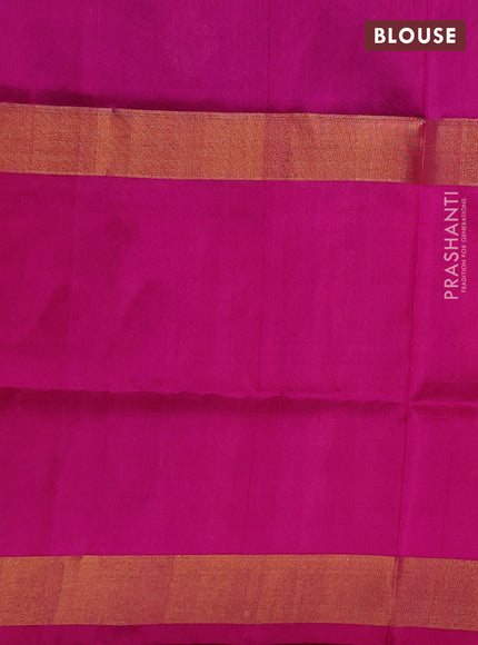 Pure uppada silk saree purple and pink with allover zari woven buttas and long zari woven butta border