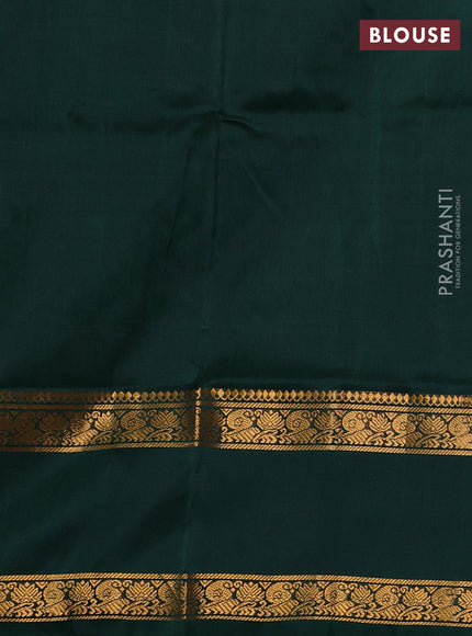 Pure uppada silk saree mehendi green and bottle green with allover silver & zari woven buttas and rettapet zari woven border