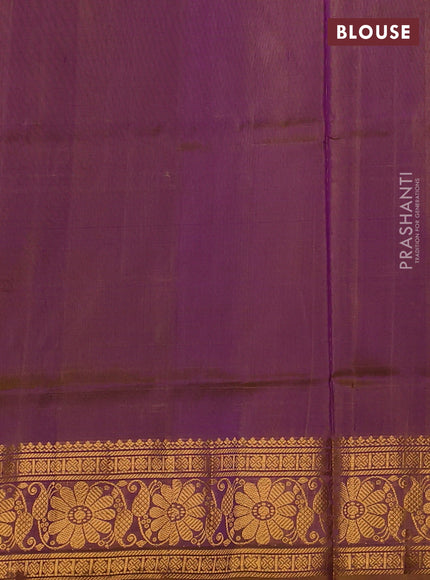 Pure uppada silk saree purple and mustard yellow with allover silver & zari woven buttas and zari woven border