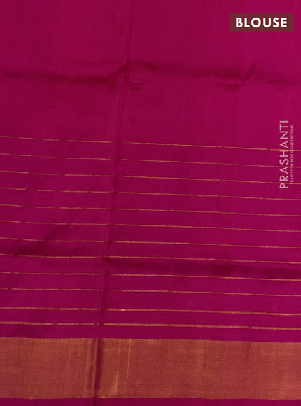 Pure uppada silk saree dual shade of pinkish orange and pink with allover zari woven buttas and long zari woven border