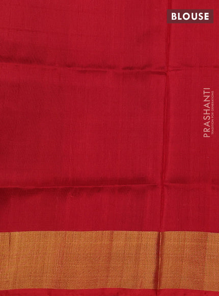 Pure uppada silk saree dual shade of bluish green with allover silver & zari woven buttas and temple design zari woven border