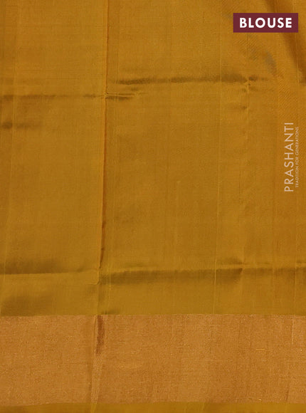 Pure uppada silk saree bottle green and mehendi green with allover silver & zari woven border and zari woven border
