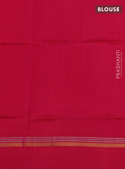 Pure uppada silk saree dual shade of pinkish orange and pink with allover silver & zari woven border and zari woven border