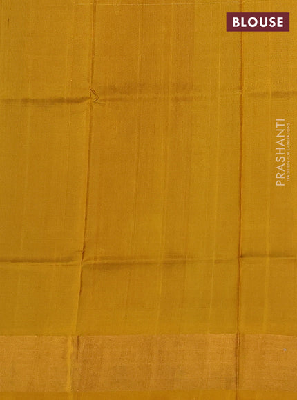 Pure uppada silk saree purple and mustard yellow with allover silver & zari woven border and zari woven border